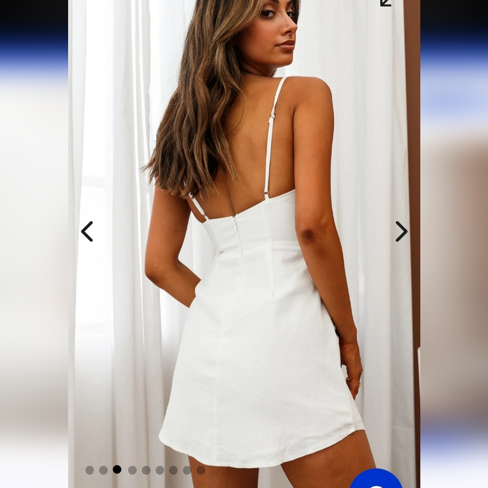 Selfie Leslie Avila Pintuck Pleat Bust Cami Strap Dress White - Picture 3 of 11